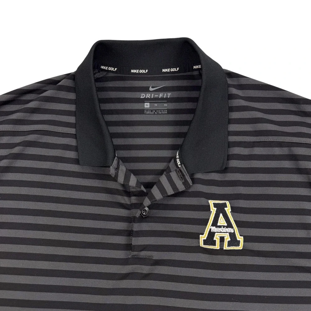 Appalachian State Mountaineers Polo Shirt Mens XL Black NCAA Golf Nike Dri Fit